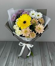 Букет цветов из:  Розы, Герберы и Хризантемы в Томске