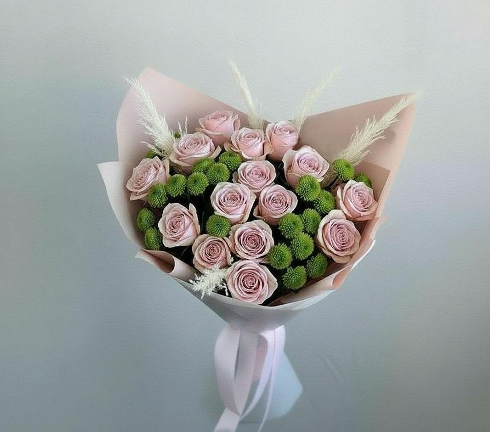 Букет цветов из: Розы и Хризантемы в Томске