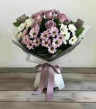 Букет цветов из:  Хризантемы и Розы в Томске