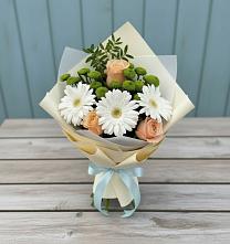Букет цветов из:  Герберы, Розы и Хризантемы #REPLACE_PRED# Томске