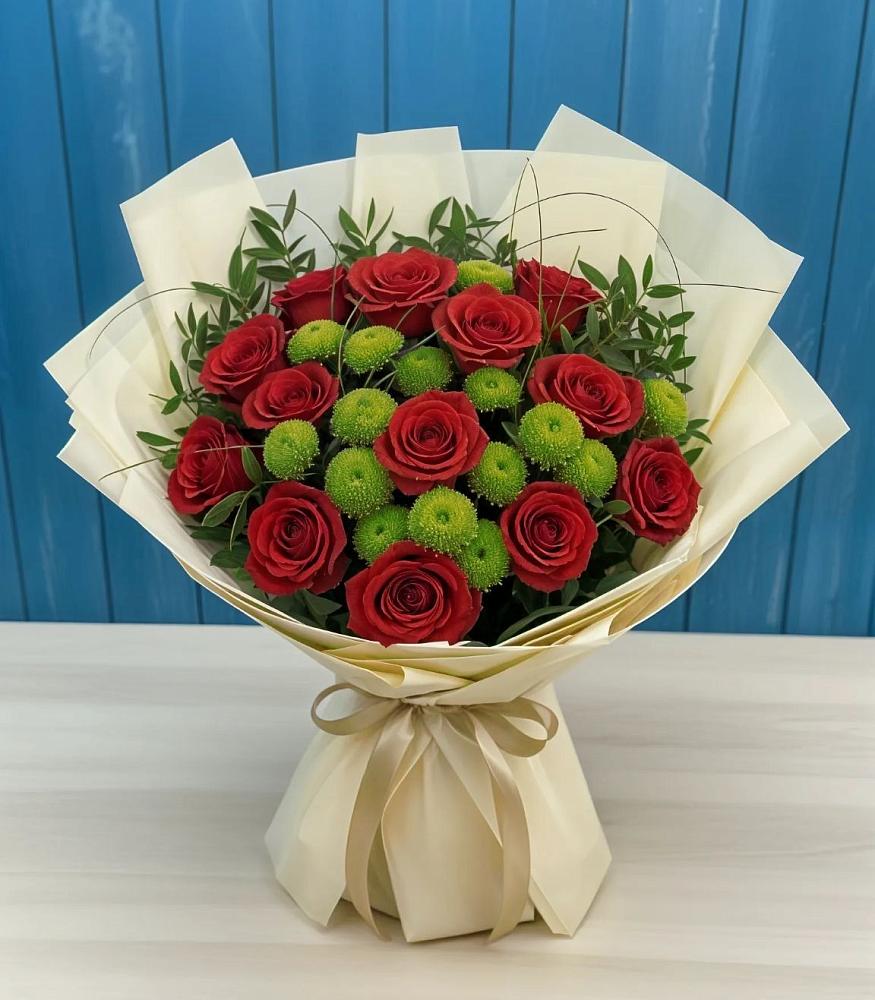 Букет цветов из: Розы и Хризантемы в Томске